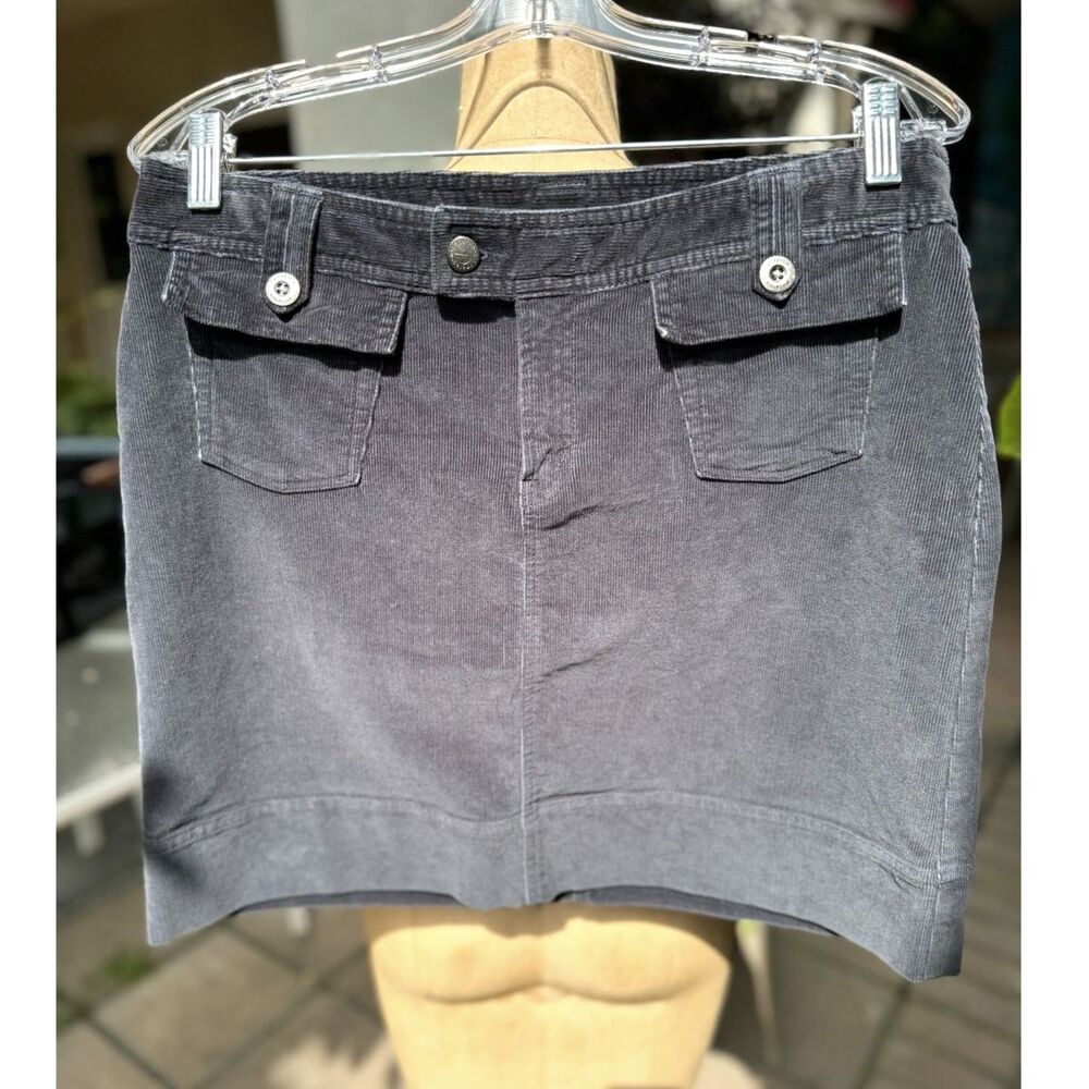Patagonia Dark Grey Organic Cotton Corduroy 4 Pocket Mini Skirt Size 10